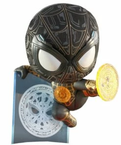 Hot Toys Spider-Man: No Way Home - Spider-Man Black & Gold Suit With Magic Shooter Cosbaby