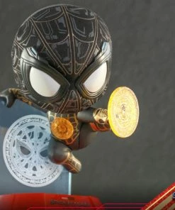 Hot Toys Spider-Man: No Way Home - Spider-Man Black & Gold Suit With Magic Shooter Cosbaby
