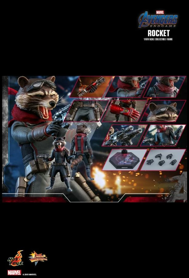 Hot Toys Avengers 4: Endgame - Rocket Raccoon 1:6 Scale Action Figure 7 Hot Toys Avengers 4: Endgame - Rocket Raccoon 1:6 Scale Action Figure