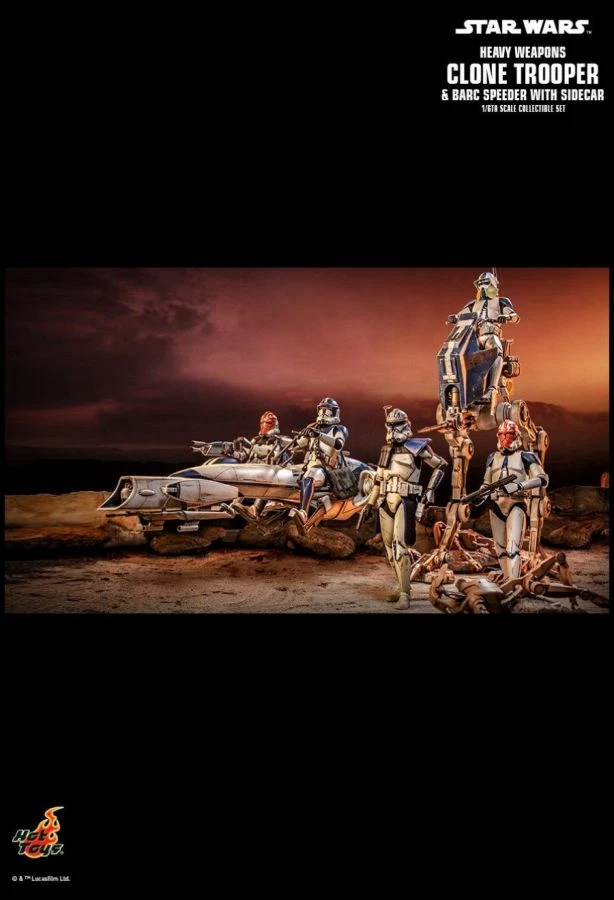 Hot Toys Star Wars - Heavy Weapon Clone Trooper With BARC Speeder 1:6 Scale Action Figure 6 Hot Toys Star Wars - Heavy Weapon Clone Trooper With BARC Speeder 1:6 Scale Action Figure