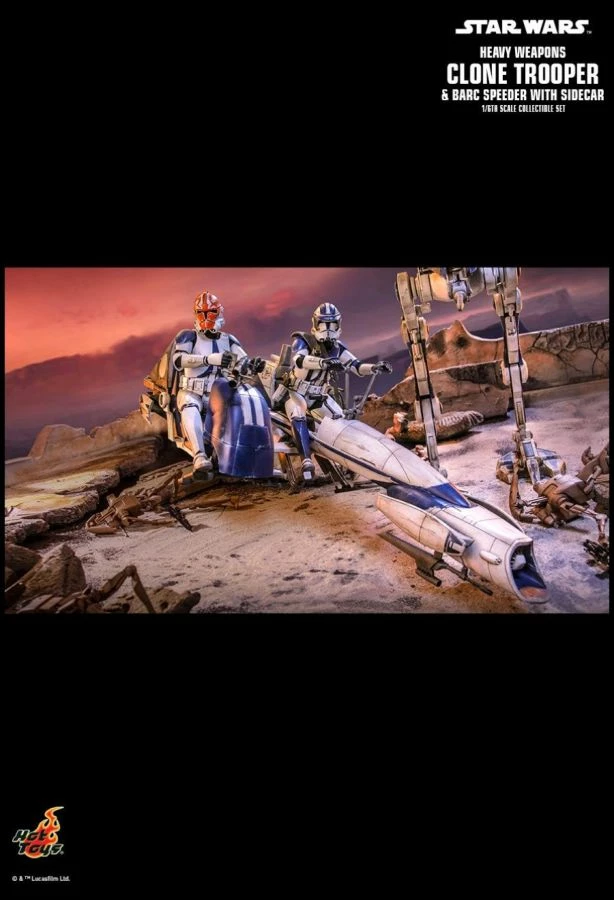 Hot Toys Star Wars - Heavy Weapon Clone Trooper With BARC Speeder 1:6 Scale Action Figure 10 Hot Toys Star Wars - Heavy Weapon Clone Trooper With BARC Speeder 1:6 Scale Action Figure