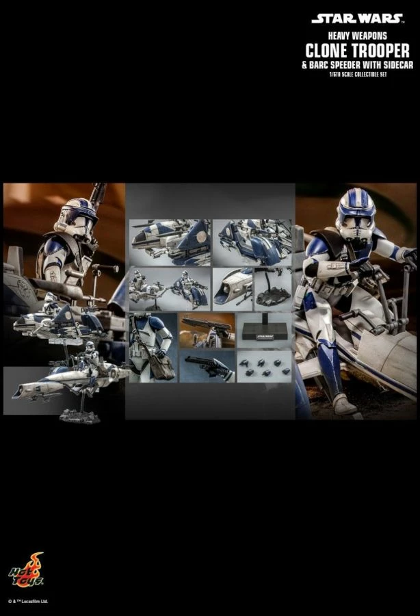 Hot Toys Star Wars - Heavy Weapon Clone Trooper With BARC Speeder 1:6 Scale Action Figure 18 Hot Toys Star Wars - Heavy Weapon Clone Trooper With BARC Speeder 1:6 Scale Action Figure