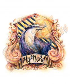 Harry Potter - Hufflepuff House Crest - Lucie Mammone Art Print Poster
