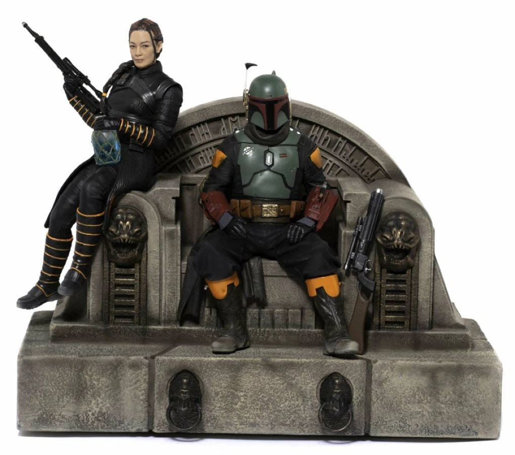 Quantum Mechanix Star Wars: The Mandalorian - Boba Fett & Fennec Shand On Throne Deluxe 1:10 Scale Statue 1 Quantum Mechanix Star Wars: The Mandalorian - Boba Fett & Fennec Shand On Throne Deluxe 1:10 Scale Statue