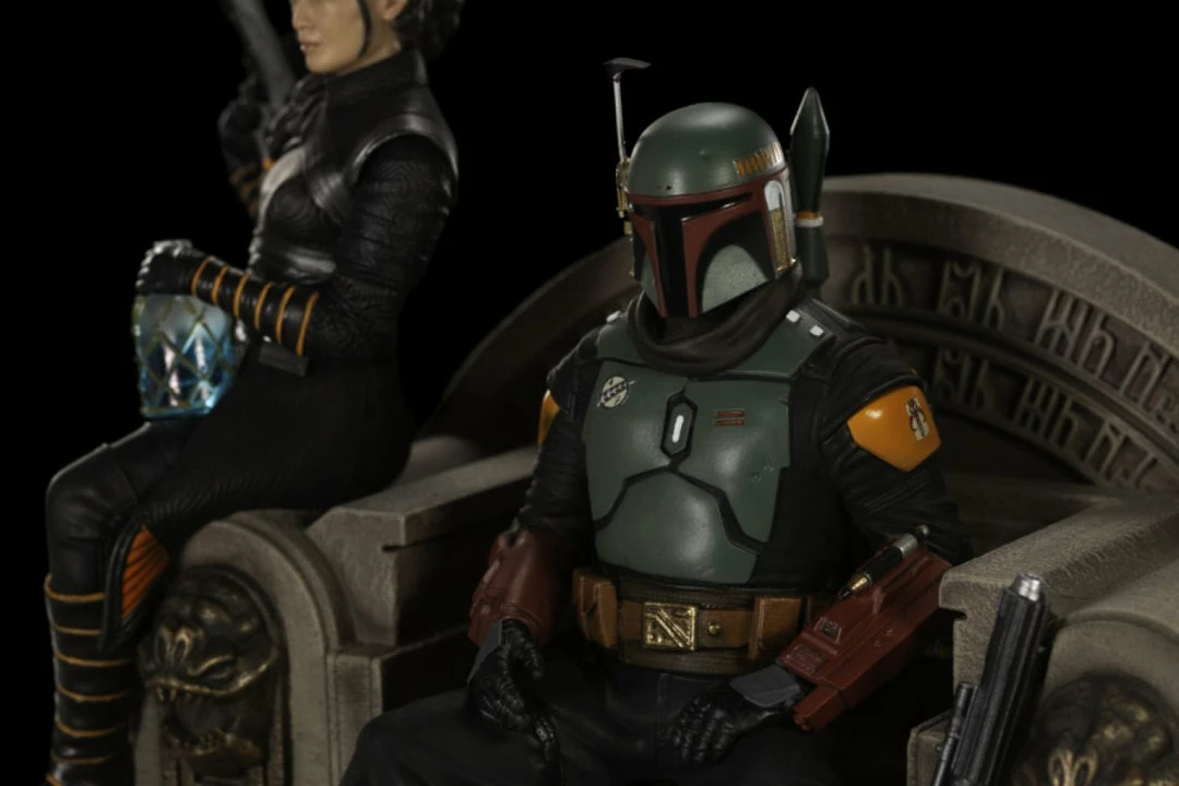 Quantum Mechanix Star Wars: The Mandalorian - Boba Fett & Fennec Shand On Throne Deluxe 1:10 Scale Statue 11 Quantum Mechanix Star Wars: The Mandalorian - Boba Fett & Fennec Shand On Throne Deluxe 1:10 Scale Statue