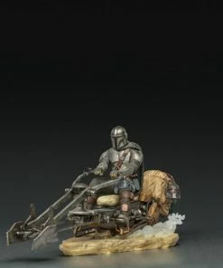 Iron Studios Star Wars: The Mandalorian - Mandalorian On Speederbike Deluxe 1:10 Scale Statue