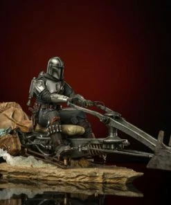 Iron Studios Star Wars: The Mandalorian - Mandalorian On Speederbike Deluxe 1:10 Scale Statue
