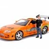 Jada Toys Diecast Cars Fast And Furious - 1995 Toyota Supra 1:24 With Brian Hollywood Ride