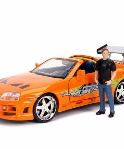 Jada Toys Diecast Cars Fast And Furious - 1995 Toyota Supra 1:24 With Brian Hollywood Ride
