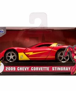 Jada Toys The Flash (comics) - Chevy Corvette Stingray 2009 1:32 Scale Hollywood Ride Diecast Cars