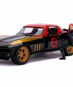Jada Toys Avengers - '66 Chevy Corvette W/Black Widow 1:24 Scale Hollywood Ride