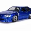 Jada Toys Big Time Muscle - Ford Mustang GT 1989 Blue 1:24 Scale Diecast Vehicle Diecast Cars