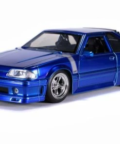 Jada Toys Big Time Muscle - Ford Mustang GT 1989 Blue 1:24 Scale Diecast Vehicle Diecast Cars