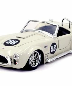 Jada Toys Diecast Cars Big Time Muscle - Shelby Cobra 427 S/C 1965 White 1:24 Scale Diecast Vehicle