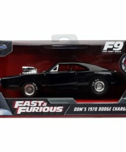 Jada Toys Fast And Furious 9: The Fast Saga - 1970 Dodge Charger Black 1:32 Scale Hollywood Ride Diecast Cars