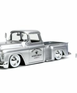 Jada Toys Diecast Cars Just Trucks - Chevy Stepside Pick Up 1955 Silver 1:24 Scale Diecast Vehicle