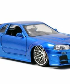 Jada Toys Diecast Cars Fast And Furious - '02 Nissan Skyline GT-R R34 1:24 Scale Hollywood Ride