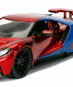 Jada Toys Marvel Comics - 2017 Ford GT 1:24 Scale Hollywood Rides Diecast Vehicle With Spider-Man