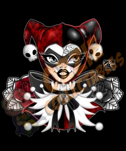RoseDemon Harley Quinn - Jester Girl - Rose Demon Art Print Poster