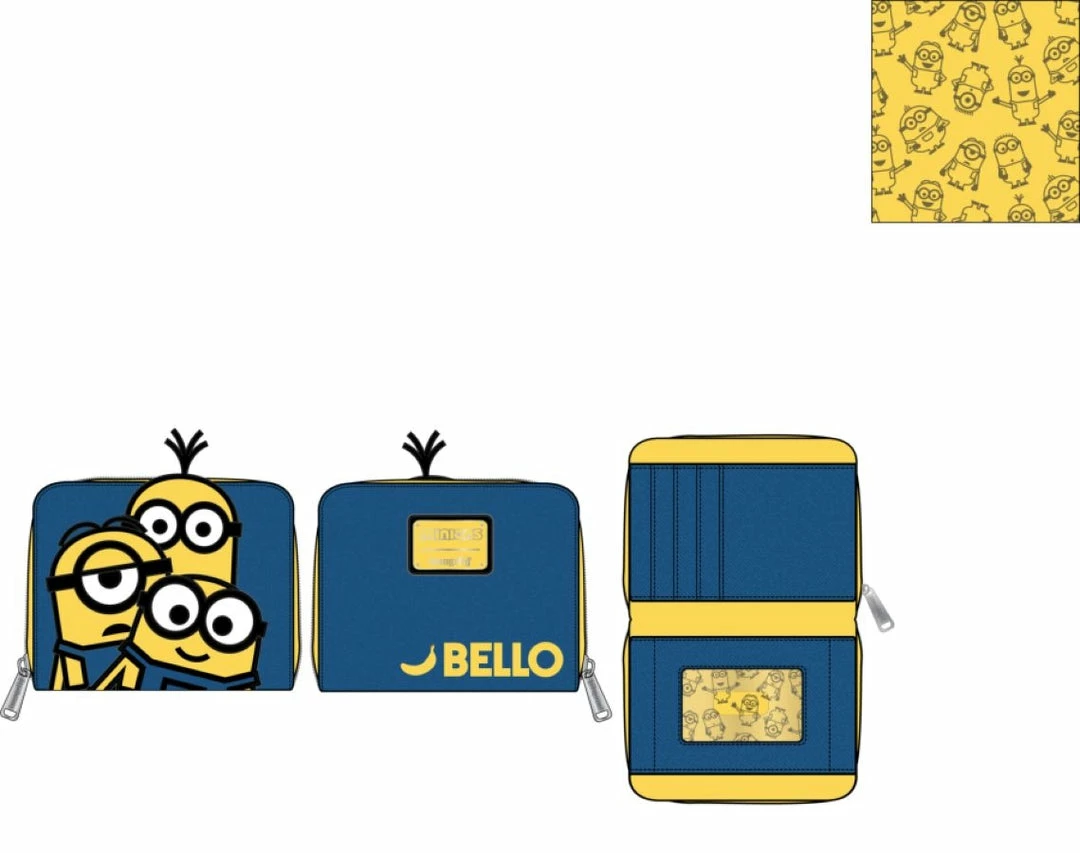 Loungefly Minions - Triple Minion Bello Zip Purse 2 Loungefly Minions - Triple Minion Bello Zip Purse