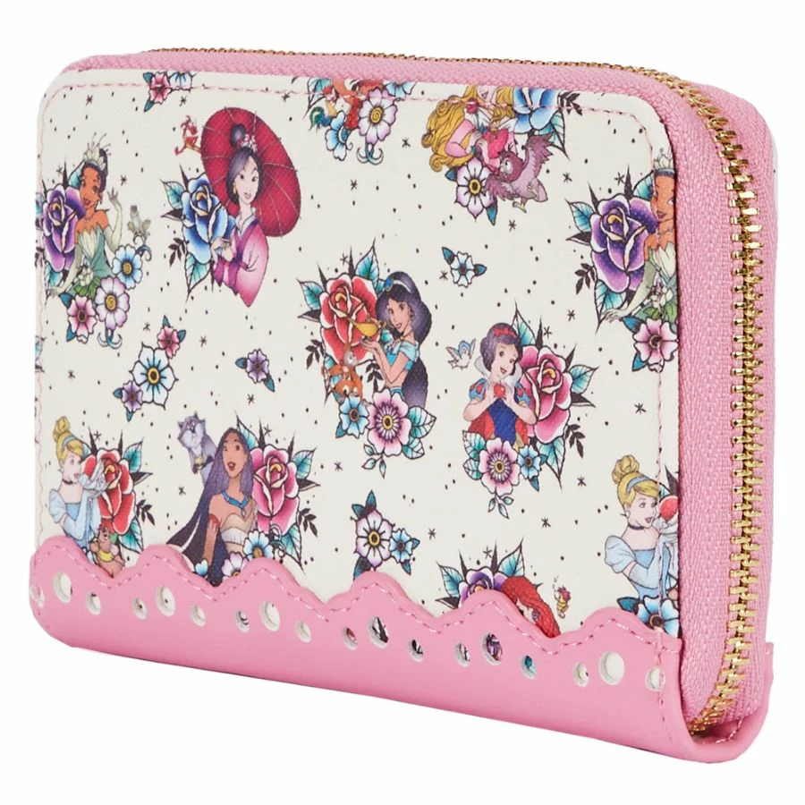 Loungefly Disney Princess - Floral Tattoo Zip Purse 4 Loungefly Disney Princess - Floral Tattoo Zip Purse