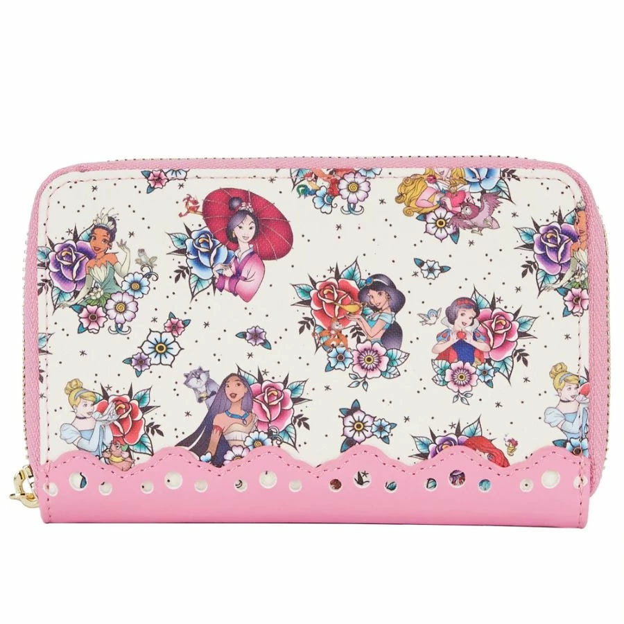 Loungefly Disney Princess - Floral Tattoo Zip Purse 1 Loungefly Disney Princess - Floral Tattoo Zip Purse