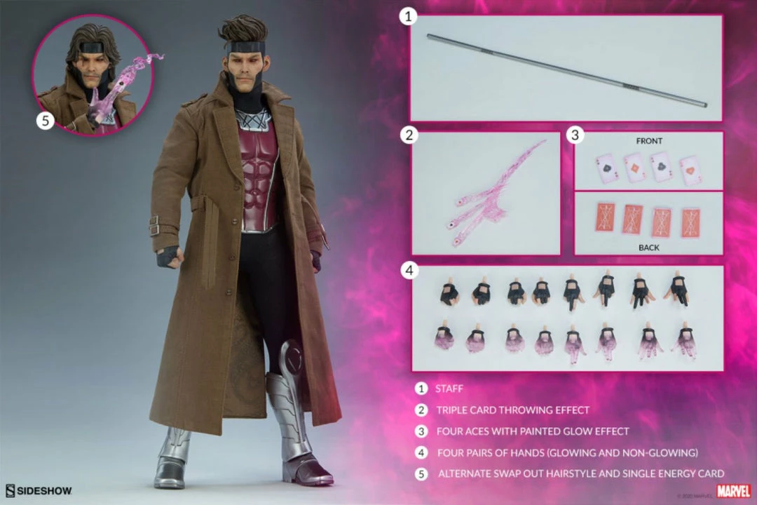 Sideshow Collectibles Marvel Comics - Gambit 12" Action Figure 9 Sideshow Collectibles Marvel Comics - Gambit 12" Action Figure