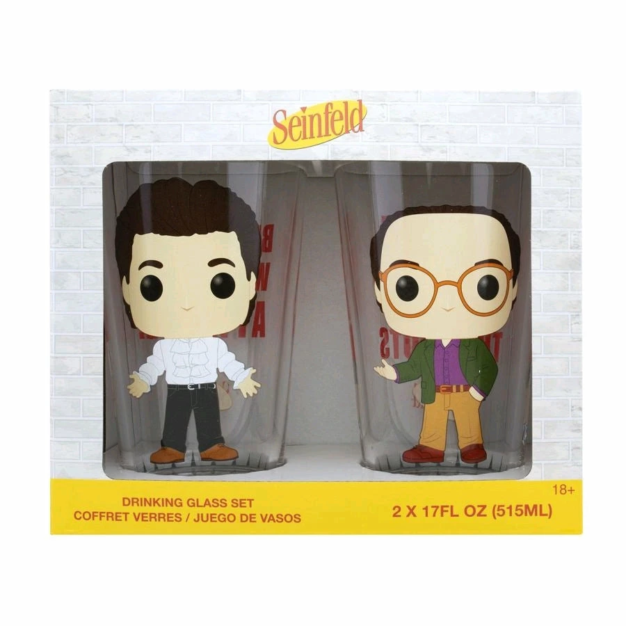 Funko Seinfeld - Jerry & George Pop! Glass Set 2-pack 2 Funko Seinfeld - Jerry & George Pop! Glass Set 2-pack