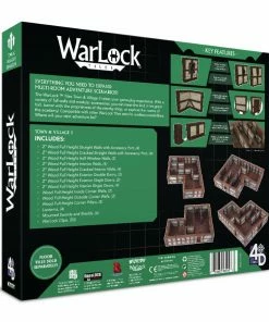 WizKids Games All Board Games WarLock Tiles - Full Height Plaster Walls Expansion