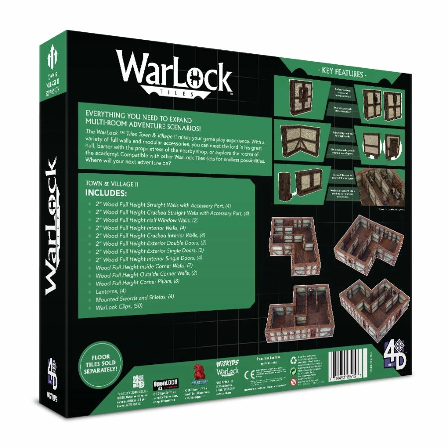 WizKids Games All Board Games WarLock Tiles - Full Height Plaster Walls Expansion 1 WizKids Games All Board Games WarLock Tiles - Full Height Plaster Walls Expansion