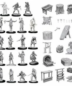 Wizkids Games Wizkids - Unpainted Townspeople & Accessories All Board Games