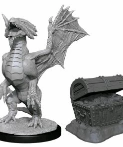 WizKids Games All Board Games Dungeons & Dragons - Nolzur's Marvelous Unpainted Minis: Bronze Dragon Wyrmling & Treasure