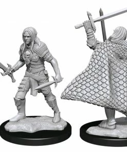 WizKids Games Pathfinder - Deep Cuts Unpainted Miniatures: Elf Fighter Male All Board Games