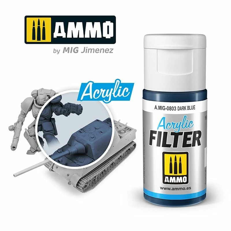 Ozzie Collectables Ammo By MIG Acrylic Filter Dark Blue 1 Ozzie Collectables Ammo By MIG Acrylic Filter Dark Blue