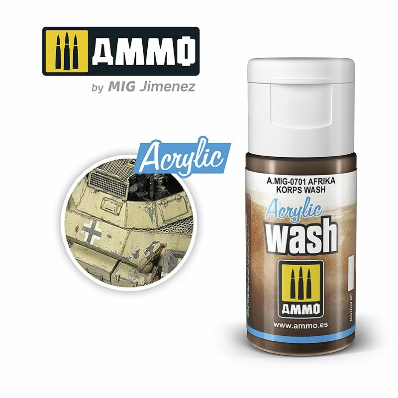 Ozzie Collectables Ammo By MIG Acrylic Washes: Afrika Korps Wash 15ml All Board Games 1 Ozzie Collectables Ammo By MIG Acrylic Washes: Afrika Korps Wash 15ml All Board Games