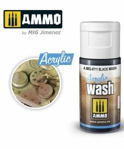 Ozzie Collectables All Board Games Ammo By MIG Acrylic Washes: Black Wash 15ml
