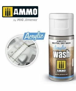 Ozzie Collectables Ammo By MIG Acrylic Washes: Neutral Grey Wash 15ml All Board Games