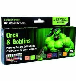 Ozzie Collectables Vallejo Game Colour - Orcs & Goblins 8 Colour Set Green Package All Board Games