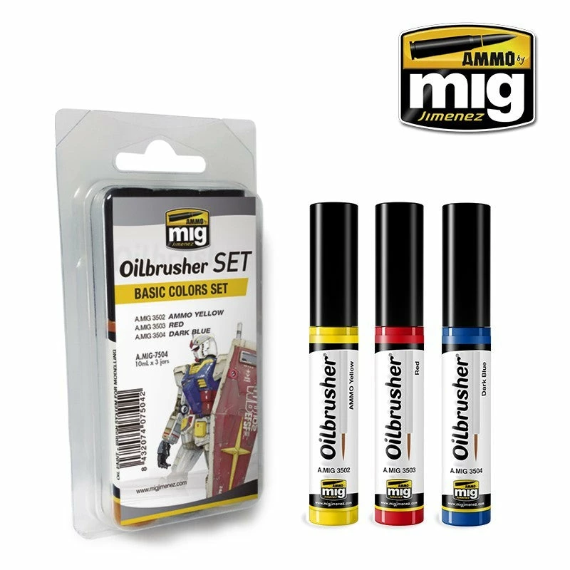 Ozzie Collectables Ammo By MIG Oilbrushers Basic Colors Set All Board Games 1 Ozzie Collectables Ammo By MIG Oilbrushers Basic Colors Set All Board Games