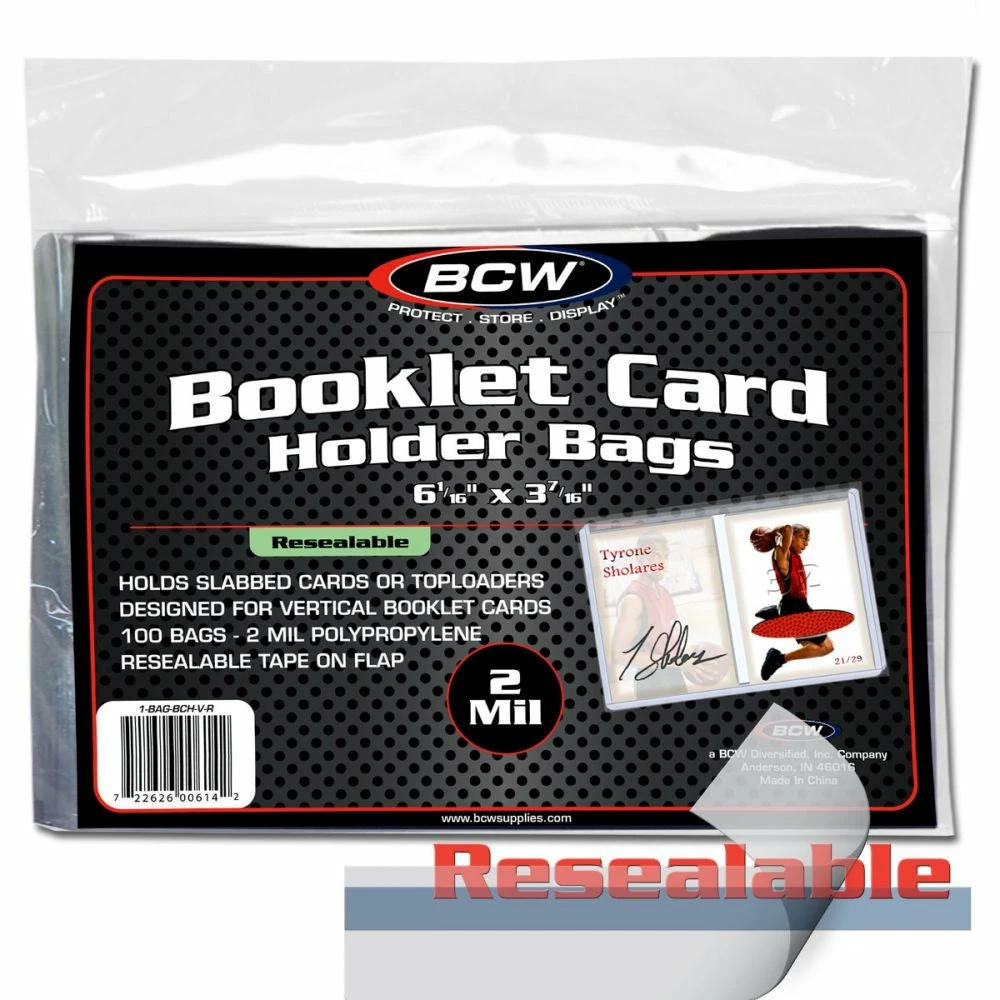 BCW Booklet Card Holder Resealable Bag Vertical 2 BCW Booklet Card Holder Resealable Bag Vertical
