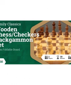 Ozzie Collectables All Board Games LPG Wooden Folding Chess/Checkers/Backgammon Set 40cm