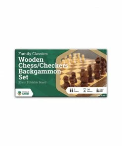 Ozzie Collectables LPG Wooden Folding Chess/Checkers/Backgammon Set 30cm