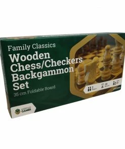 Ozzie Collectables All Board Games LPG Wooden Folding Chess/Checkers/Backgammon Set 35cm