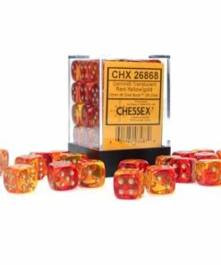 Ozzie Collectables CHX 26868 Gemini 12mm D6 Translucent Red-Yellow/Gold Block (36)