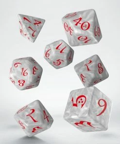 Ozzie Collectables All Board Games Q Workshop Classic RPG Dice Pearl & Red Set 7