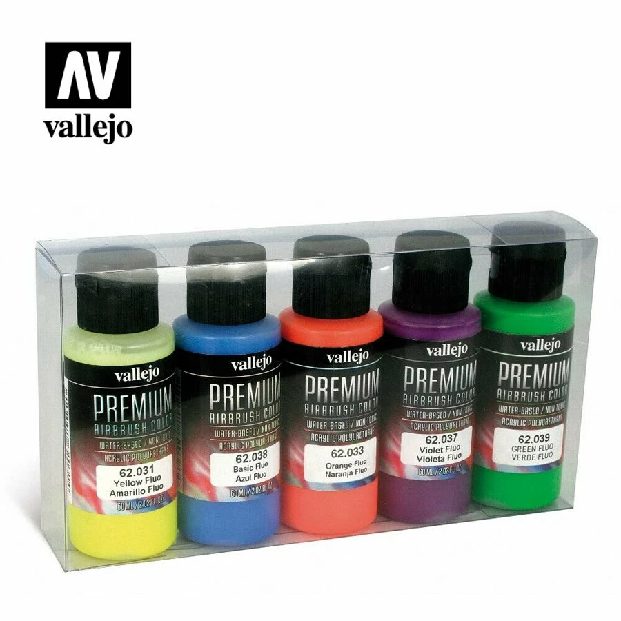 Ozzie Collectables Vallejo Premium Colour - Fluo 5 Colour Set 1 Ozzie Collectables Vallejo Premium Colour - Fluo 5 Colour Set