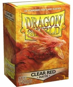 Ozzie Collectables Sleeves - Dragon Shield - Box 100 - Clear Red MATTE All Board Games