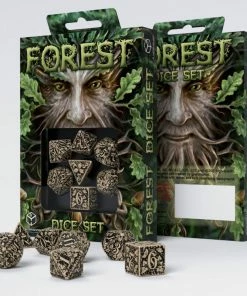 Ozzie Collectables Q Workshop Forest 3D Beige & Black Dice Set 7 All Board Games