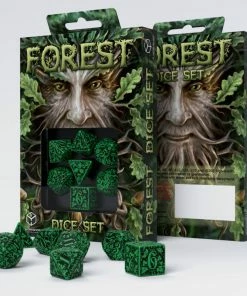 Ozzie Collectables All Board Games Q Workshop Forest 3D Green & Black Dice Set 7