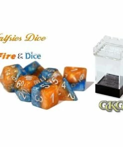 Ozzie Collectables Halfsies Dice Fire & Dice With Upgraded Dice Case All Board Games